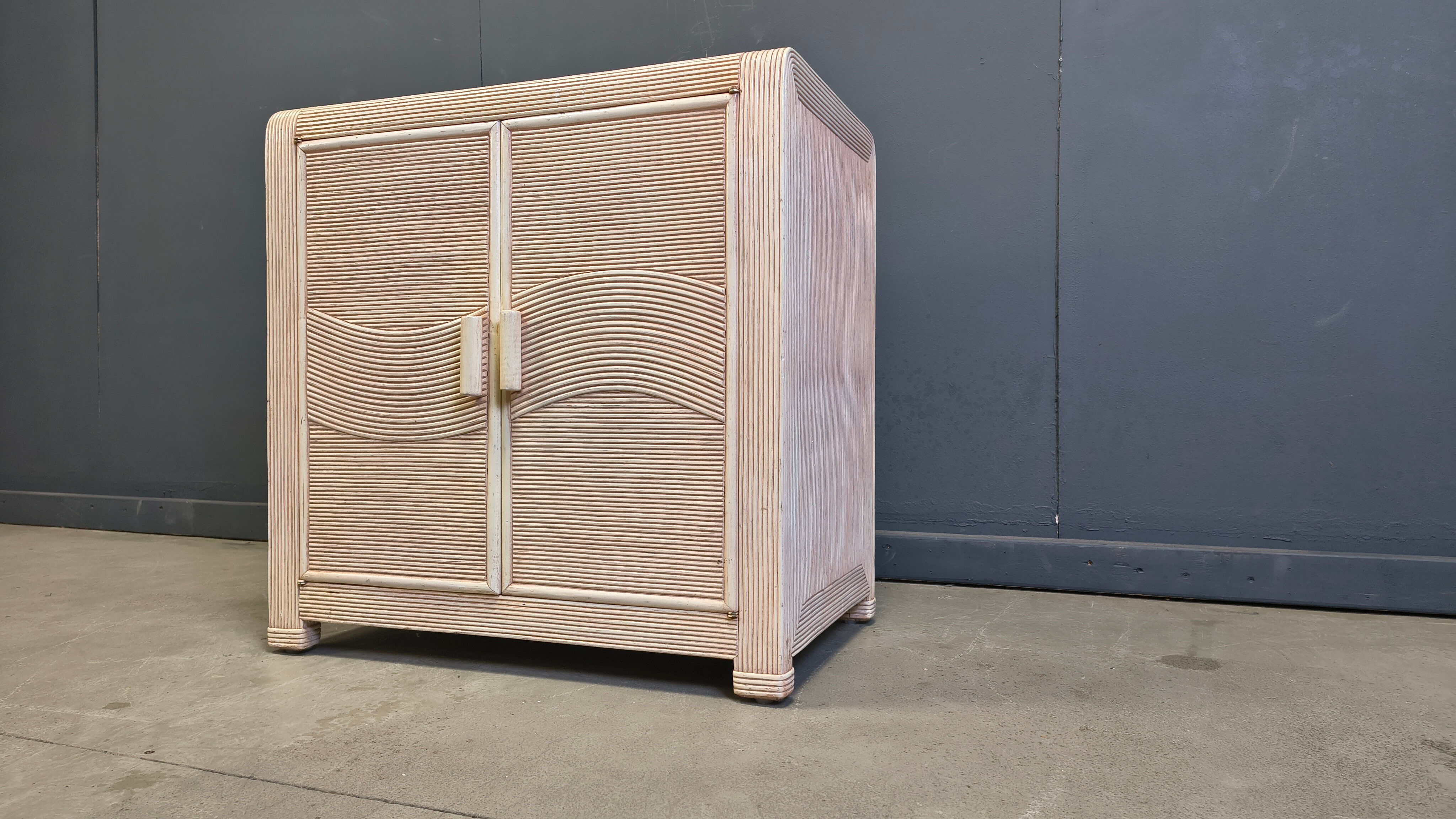 Vintage pencil reed cabinet, 1970s