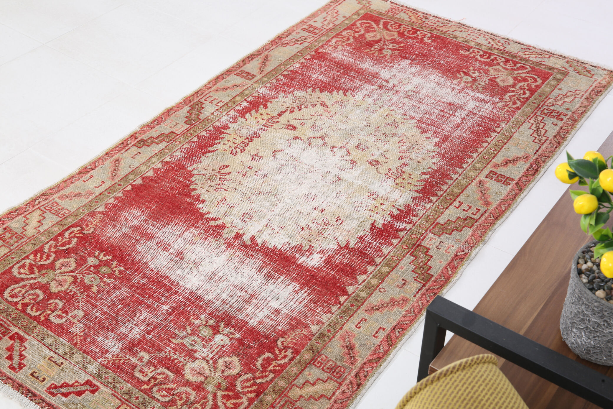 3x6 red and beige turkish rug
