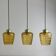 Lot 3 anciennes suspensions en verre texturé ambré vintage