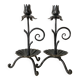 Wrought iron flower candlesticks