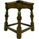 Vintage wooden stool straw seat 70s minimalist design in green