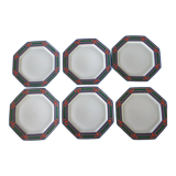 6 assiettes plates coquet forme lotus modèle orénoque