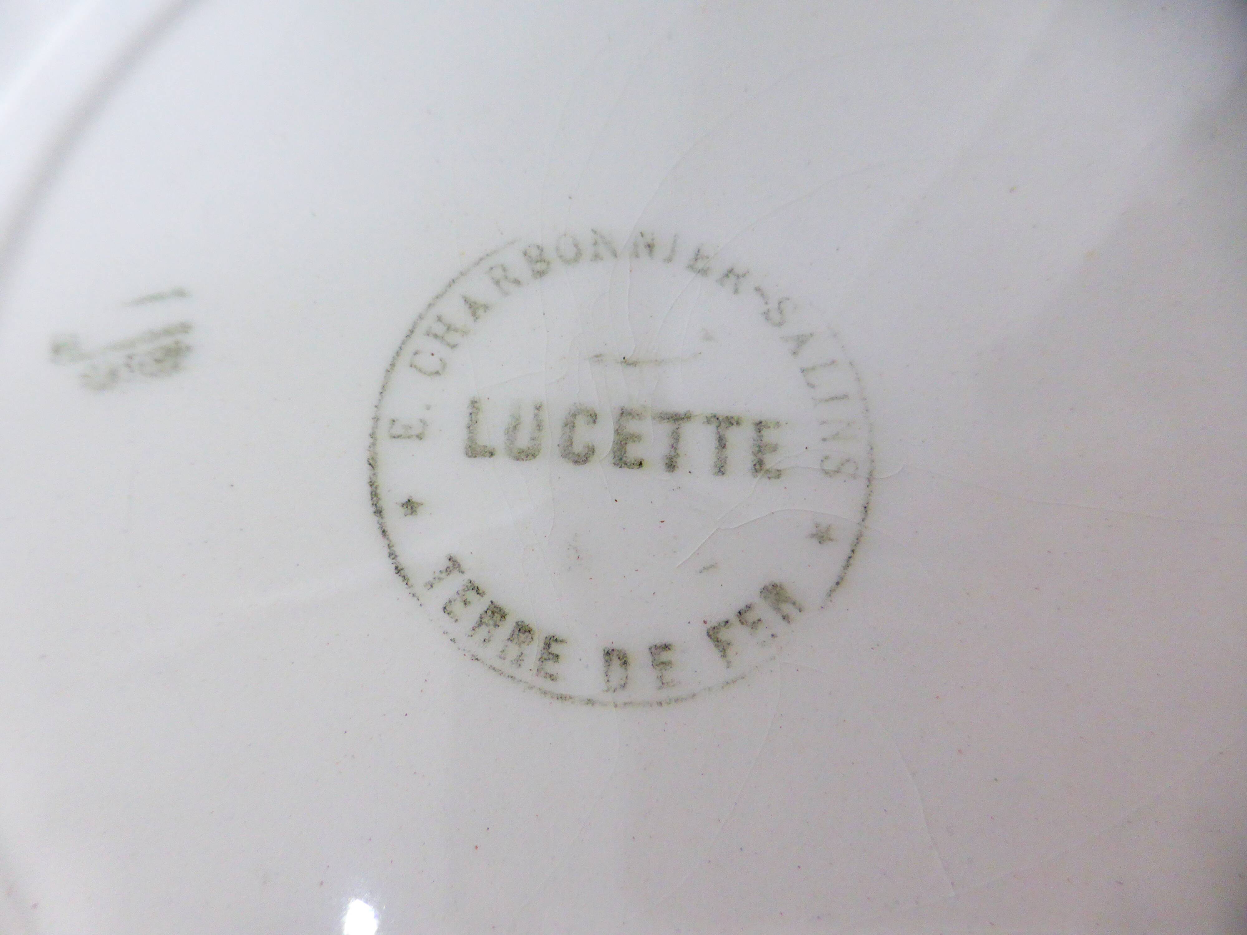 4 flat plates in iron earth from Salins, Lucette model 210809