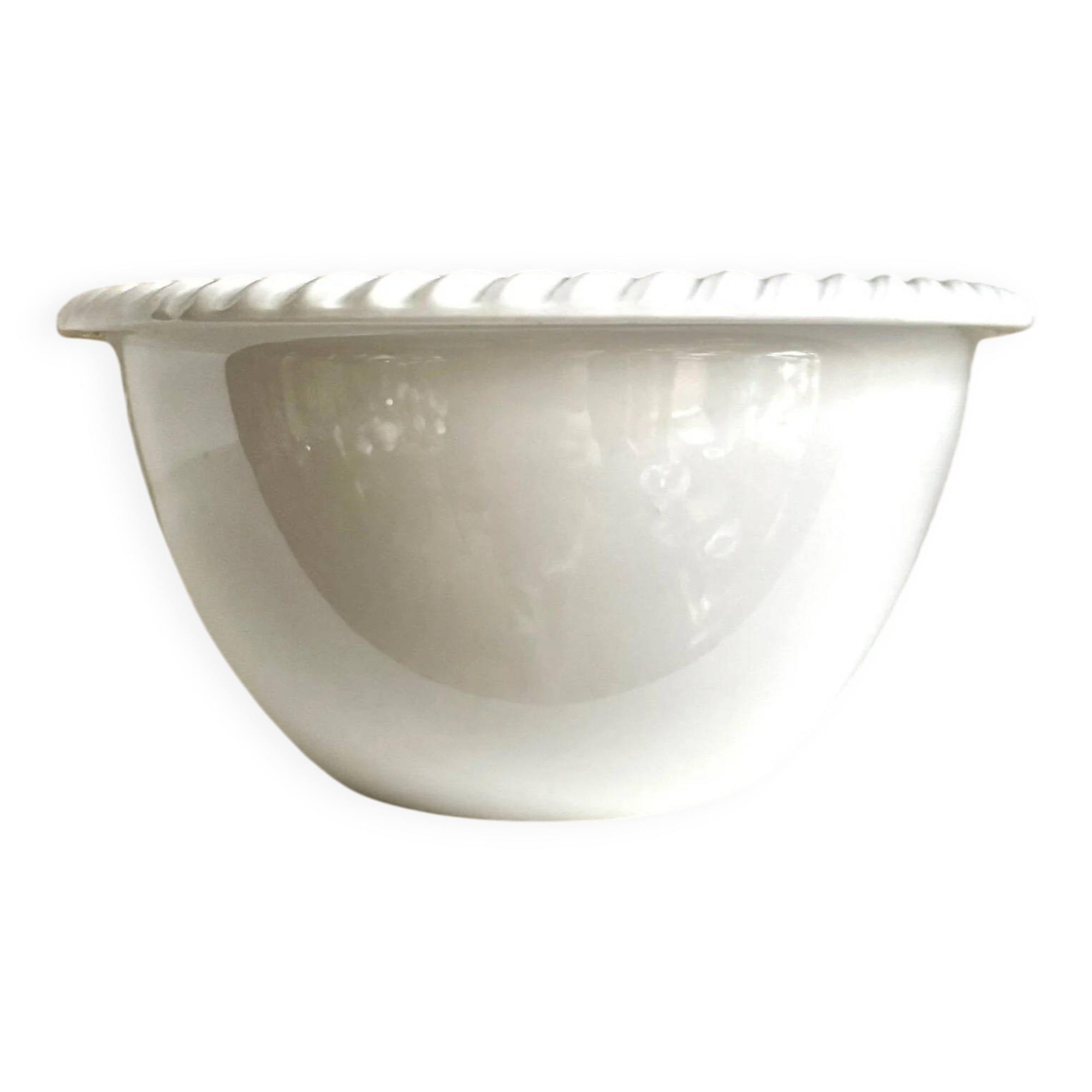 Saladier en faïence blanche