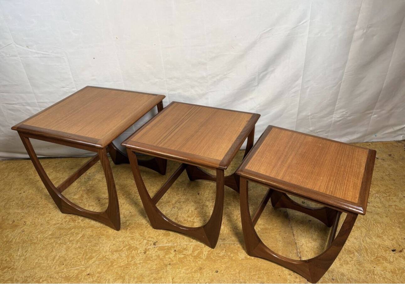 Mid- century retro vintage teak nest of tables by g plan 1960 Danish Design