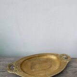 Art Deco oval silver-plated metal dish