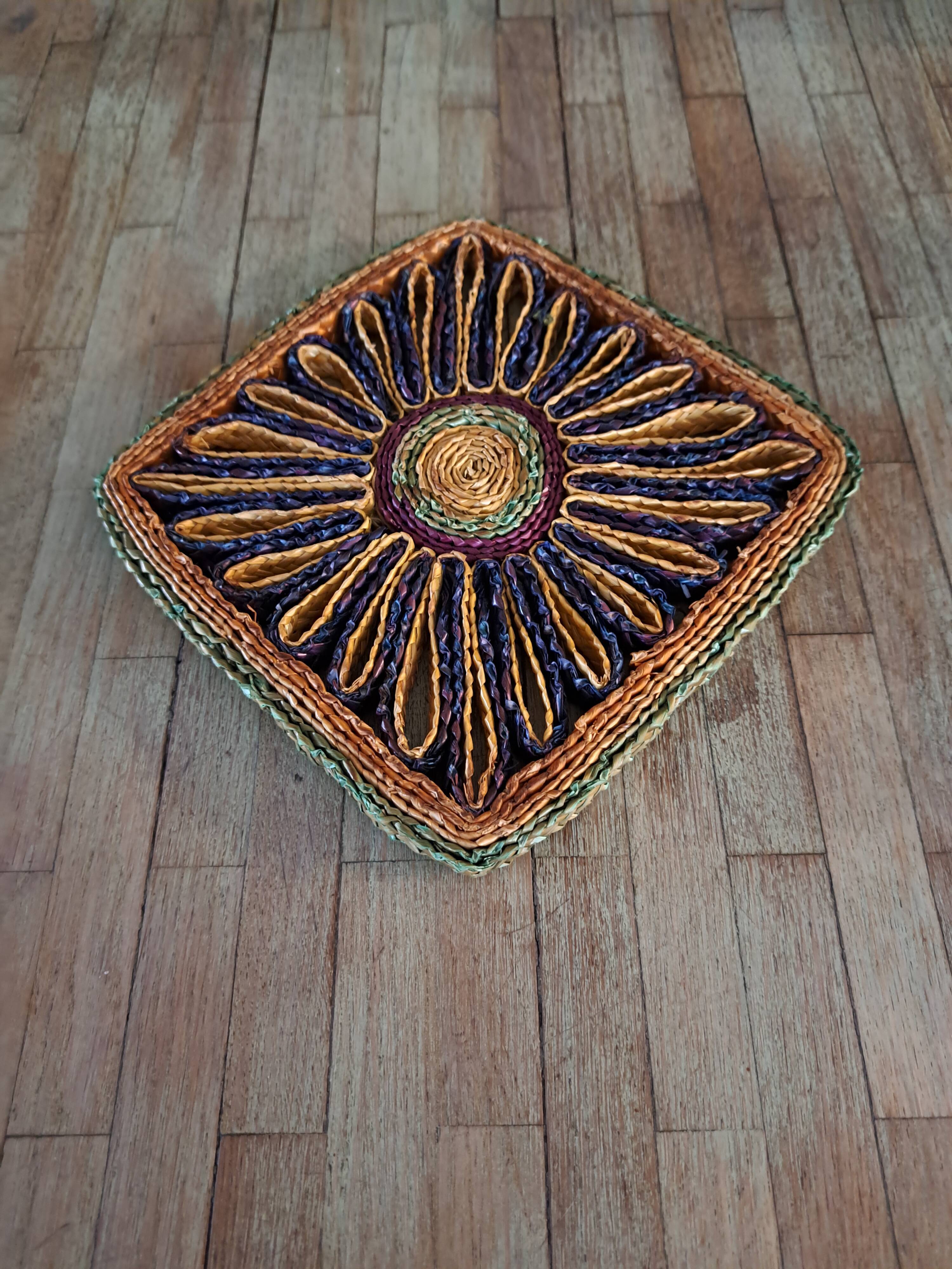 Dessous de plat vintage en osier - Arts de la table