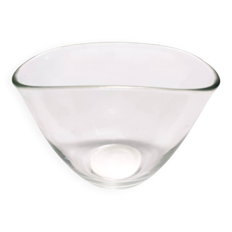 Vase vintage transparent en verre de murano soufflé à la main, italie