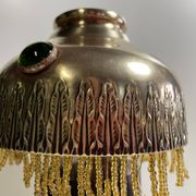 Antique Parisian Lampshade Hat 1900 Brass Cabochons Tassels