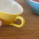 Set of 6 vintage coloured cups Digoin Sarreguemines