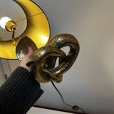Lampe à poser 'Cobra' en bronze doré Hollywood Regency ca 1970