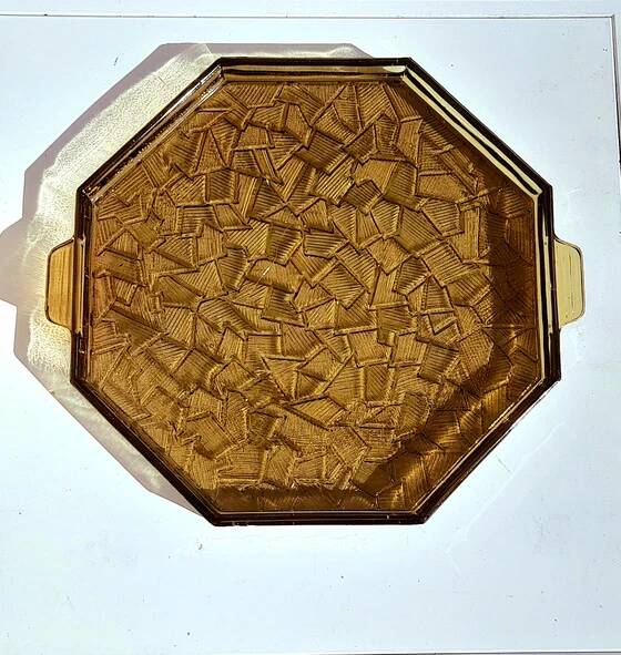 Smoked glass Art Deco tray