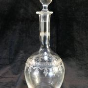 Carafe en verre soufflé et gravé