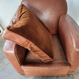 Leather club armchair, art deco