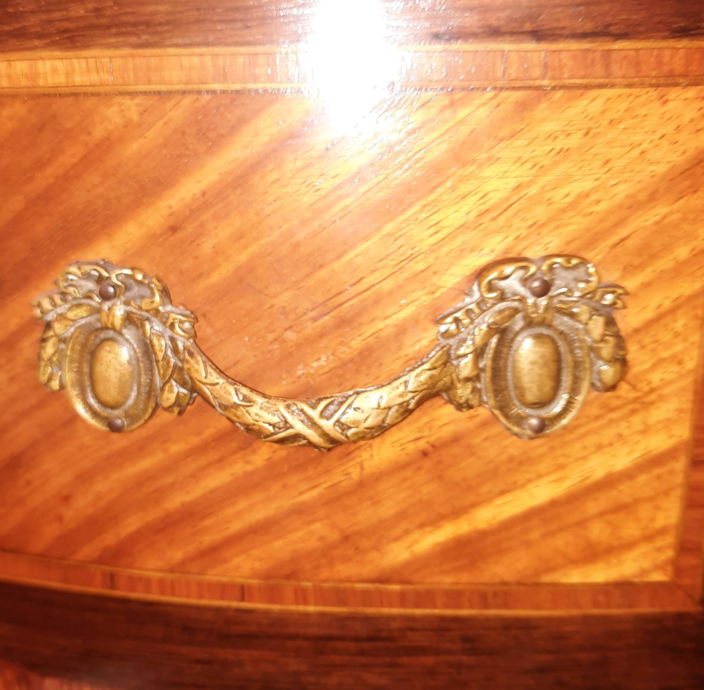 Commode tambour à porte  en plaquage