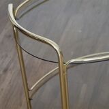 Brass and glass rolling trolley 1970
