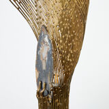 Rare brass lamp stones by Henri Fernandez for Maison Honoré 1970