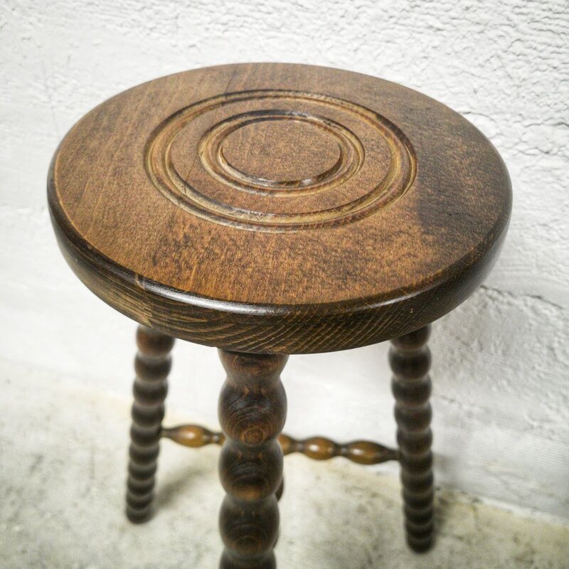 Large tripod wooden stool