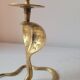 Zoomorphic snake cobra brass candle holder