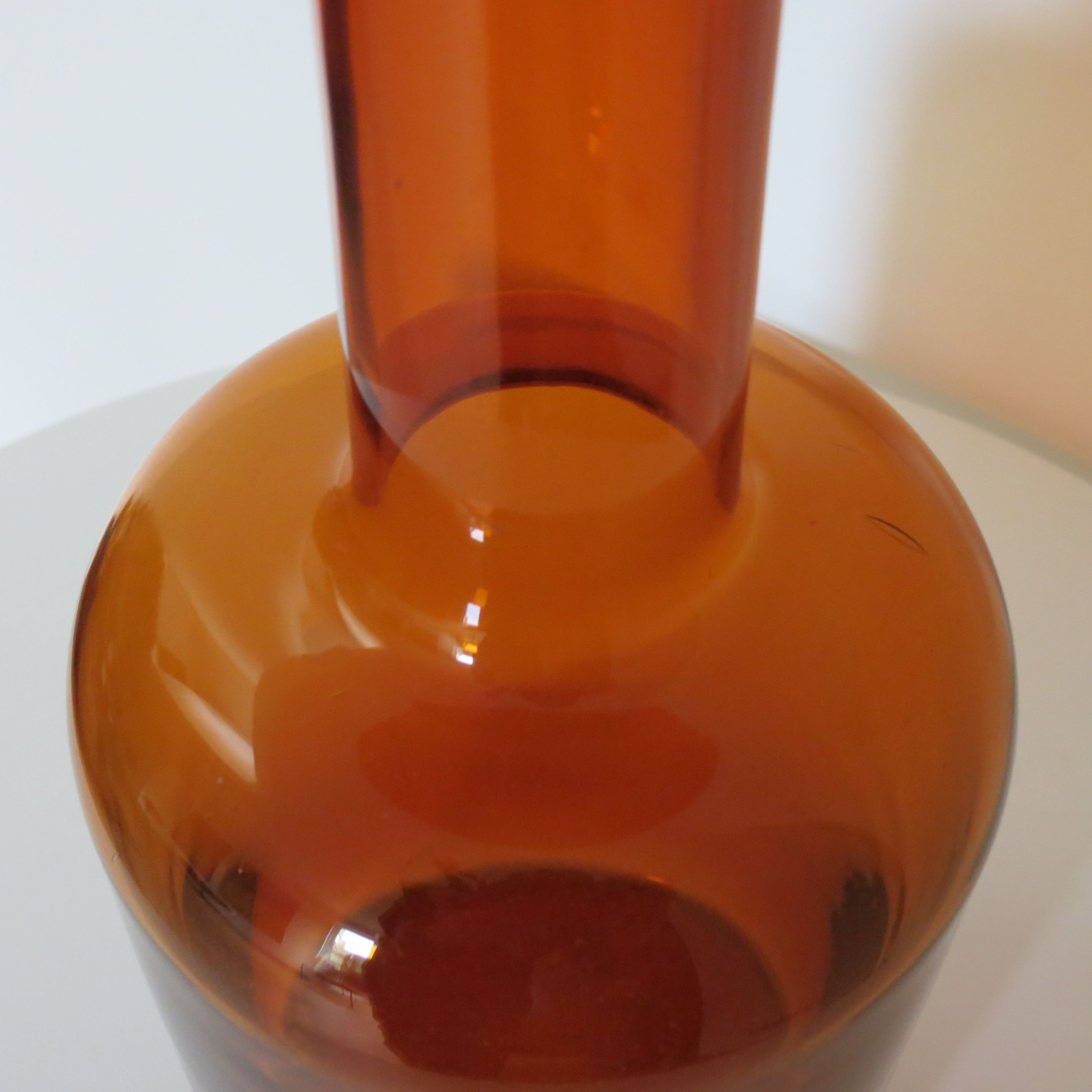 Holmegaard Gulvase By Otto Brauer 1960s Amber