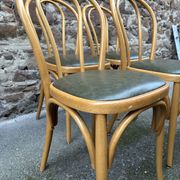 6 Chaises bistrot style Baumann cuir vintage 80s