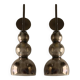 Set of Two Contemporary Smoked in Black Nickel Wall Sconces