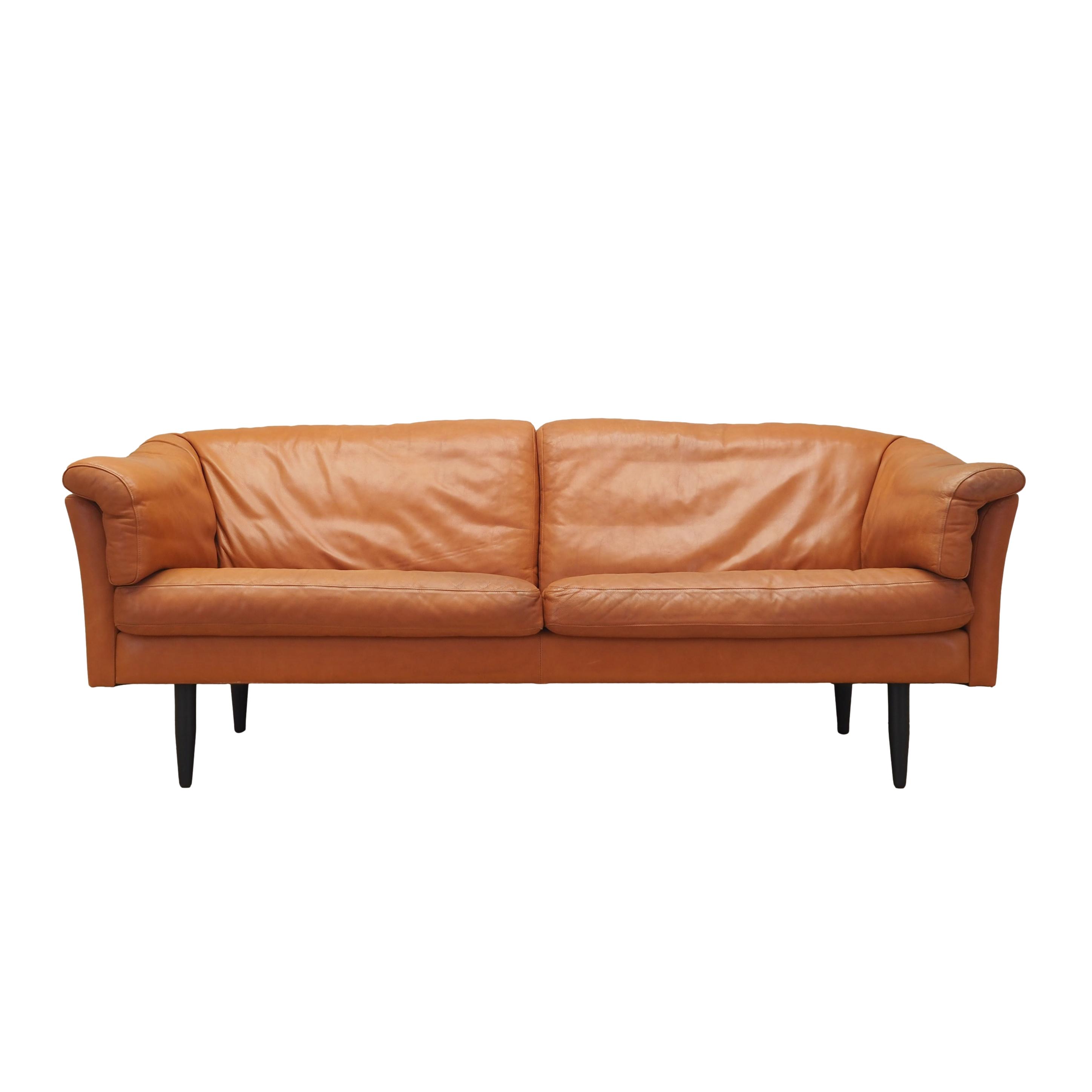 Leather sofa, danish design, 1960s, production: denmark