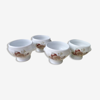 Set of 4 granite bowls in fire porcelain Lourioux