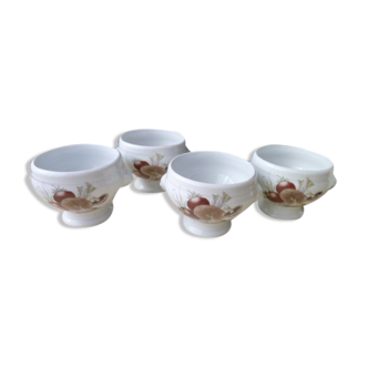 Set of 4 granite bowls in fire porcelain Lourioux