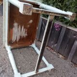 Old patinated table turned wood