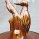Vase soliflore pic-vert glazed brown earthenware
