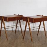 Pair of vintage Scandinavian teak bedside tables