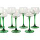Ensemble de 14 verres à vin vintage Luminarc Alsace avec tiges vertes étroites.