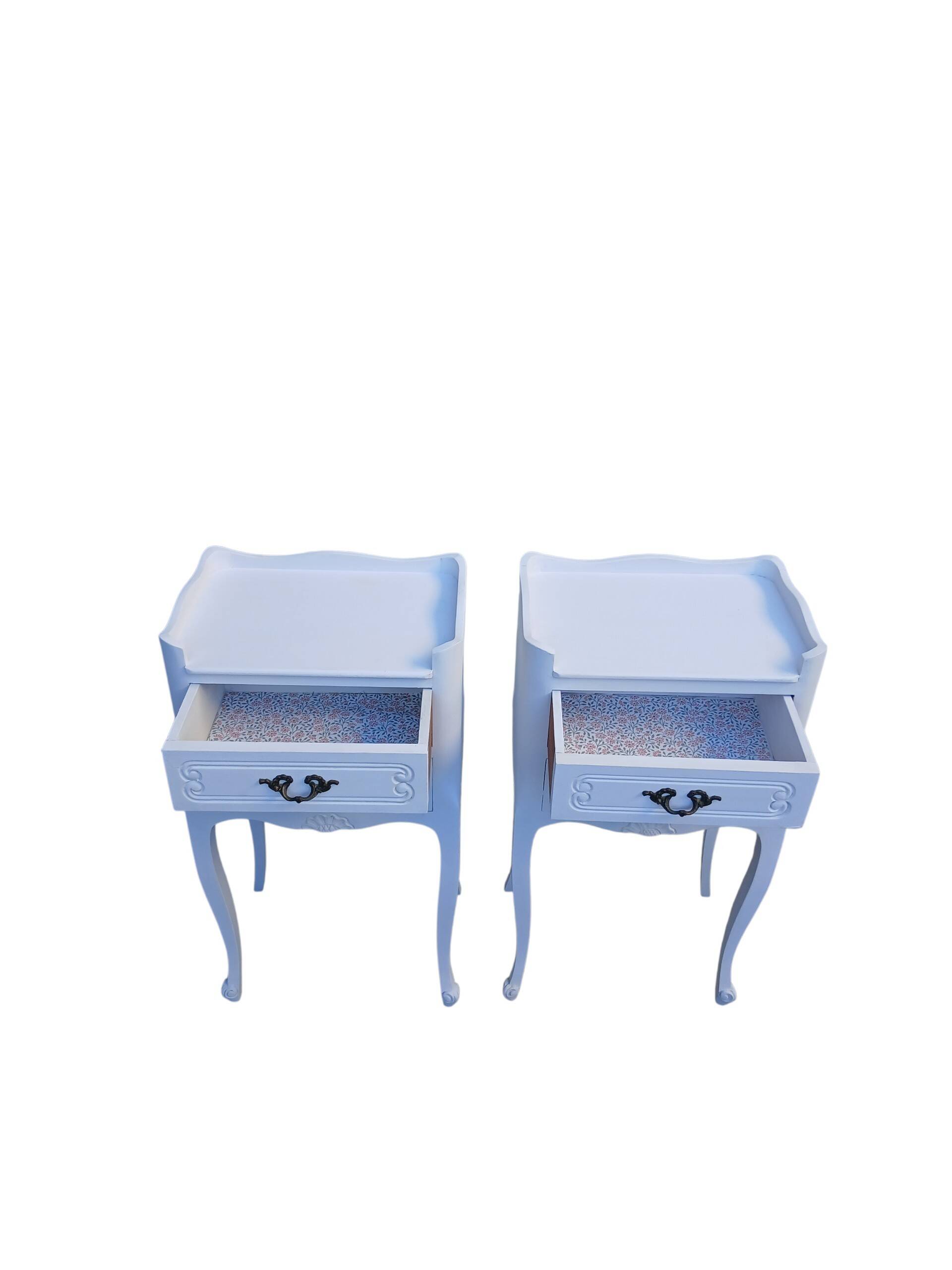 Renovated pair of bedside tables
