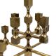 Modern solid brass candelabra, Lars Bergsten, Gusum Sweden 1990