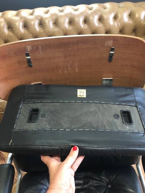Office chair 1970 Stoll /Giroflex in black leather by Karl Ditter