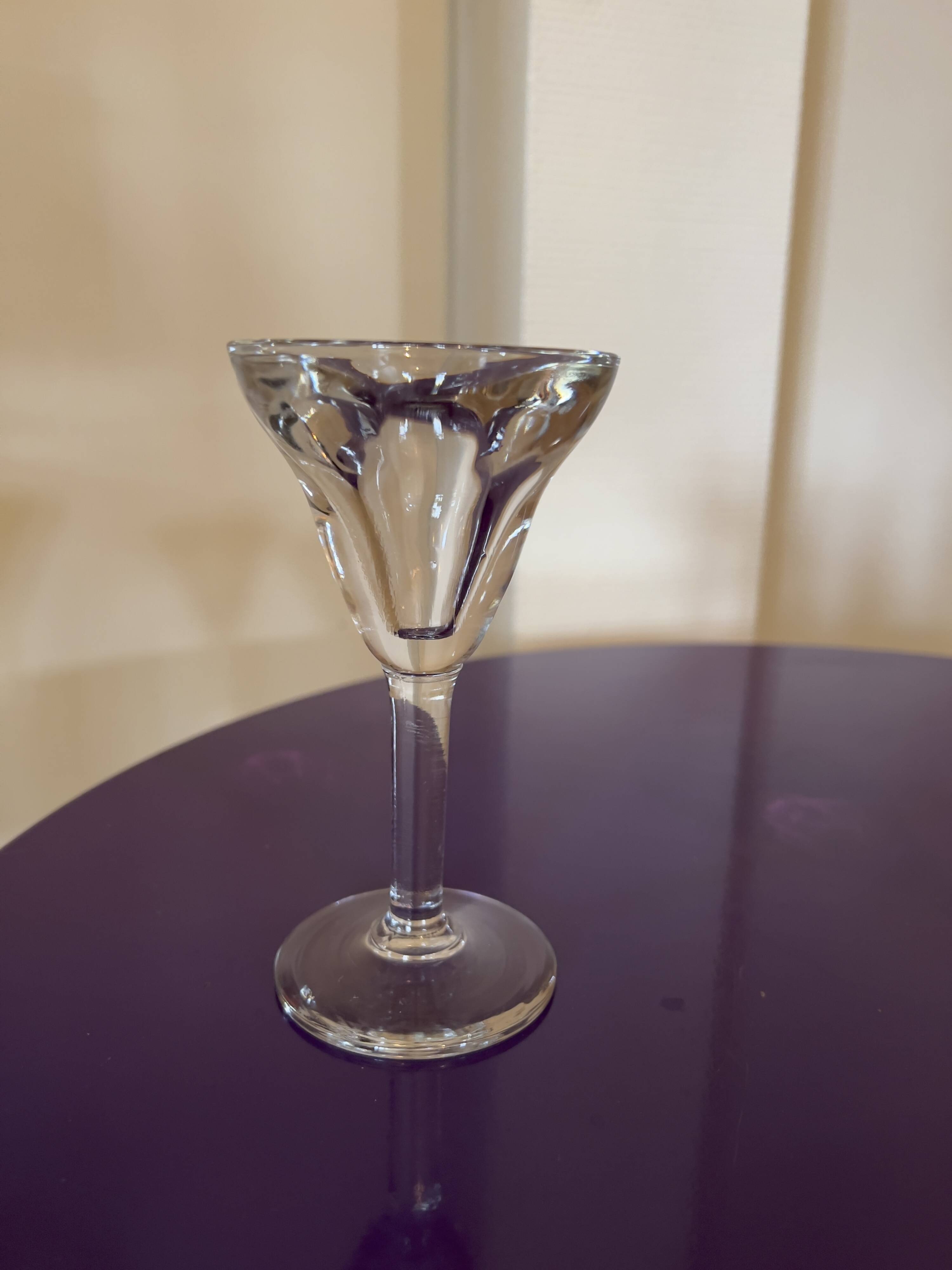 Set of 3 vintage bistro glasses in thick blown glass