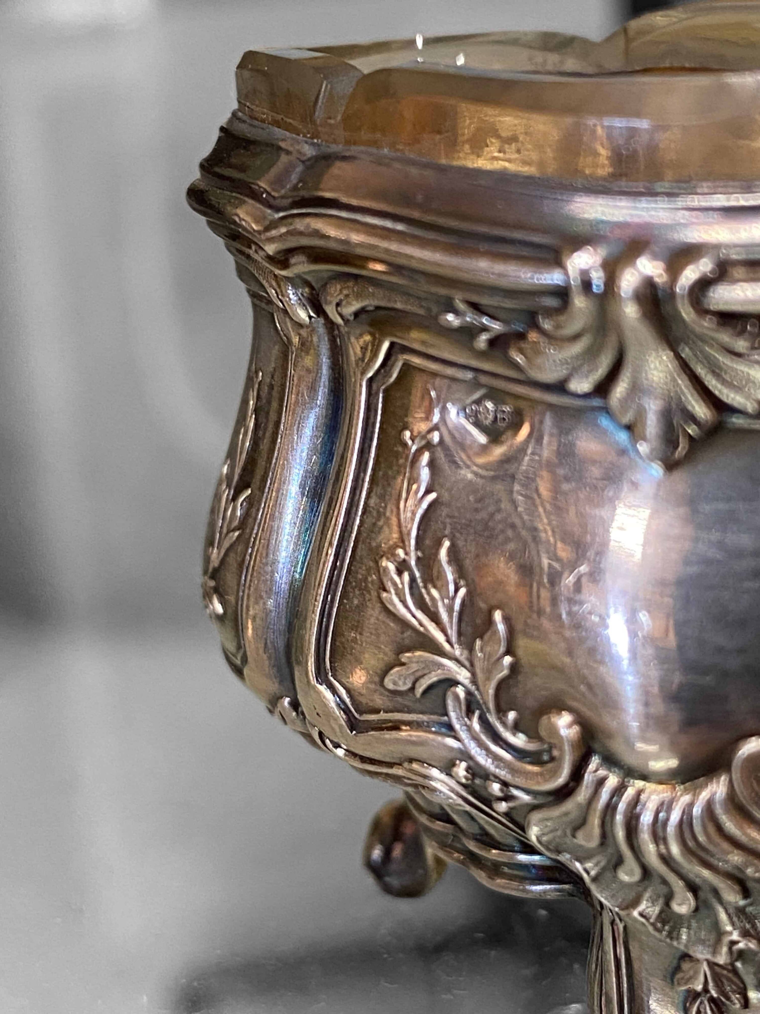 Set of 4 antique silver salt cellars