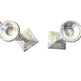 Pair of silver-plated candlesticks – Louis XVI decor – 19th century England