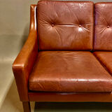 3-seater leather sofa Scandinavian design 1950.