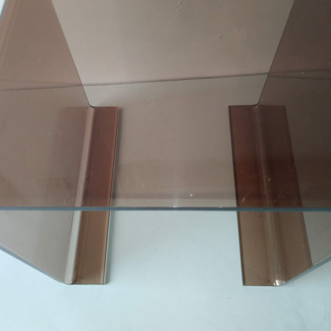 Table cube smoked plexiglas 1970