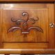Large buffet with 2 bodies in walnut and marble