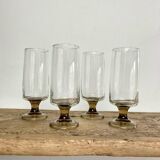 4 flutes with smoked glass feet