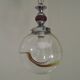 Vintage Murano Glass Globe Pendant Ceiling Light Amber Wave Mazzega Style