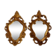Ensemble de 2 miroirs dorés