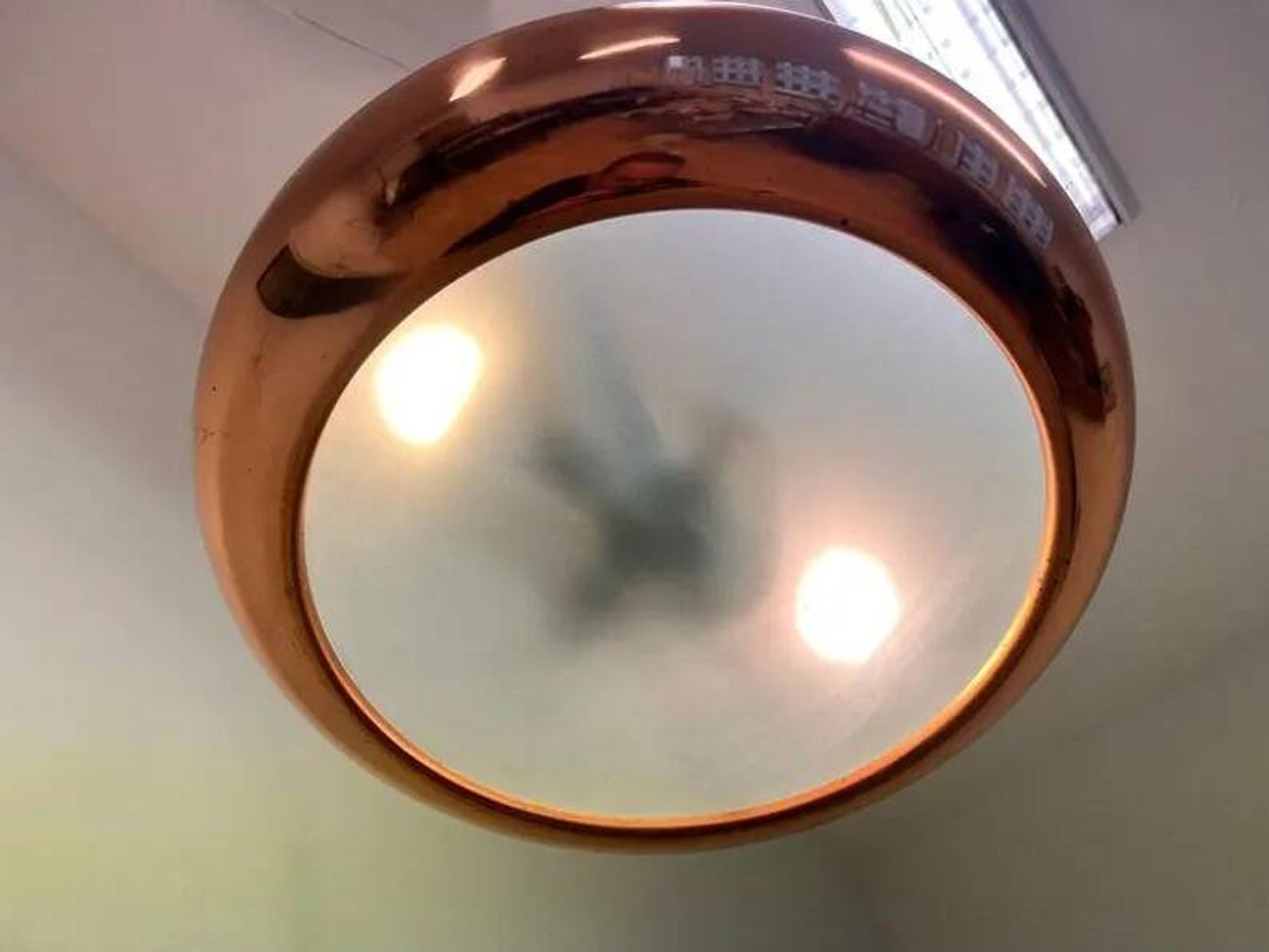 Pair of Bauhaus / Functionalist Copper Pendants UFO by Napako, 1940s