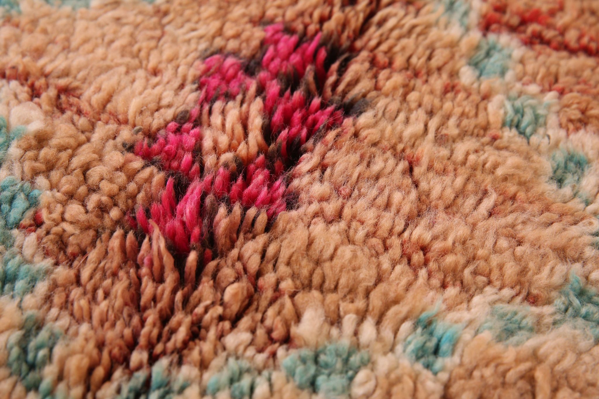 Peach Vintage Moroccan Rug 170 x 230 cm, Berber Wool Rug, Handmade Boho Rug