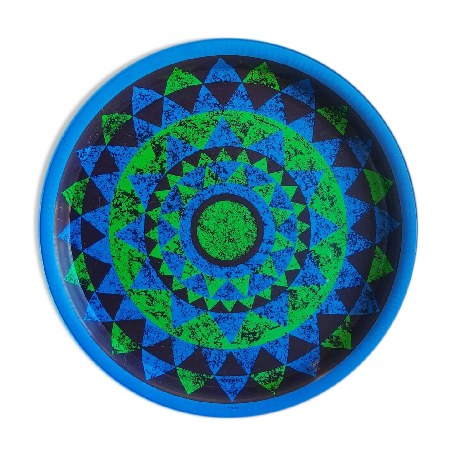 Vintage Maxwell France Round Metal Advertising Tray