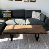 Table basse bois massif upcyclée industrielle