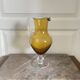 Vintage Bohemian Crystal Pitcher Jug Vcelnicka Orange Smoke